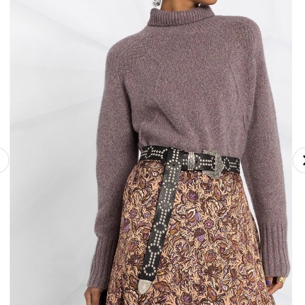 Zadig & Voltaire Purple Dine Recycled Cashmere Turtleneck Sweater